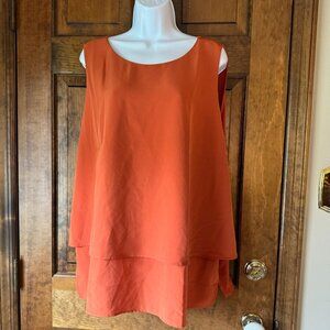 NWT DG2 by Diane Gilman Pumpkin Sleeveless Tunic Size 1X
